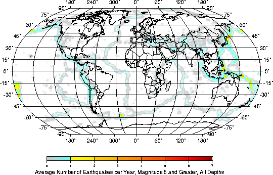 Global Earth Quake Density