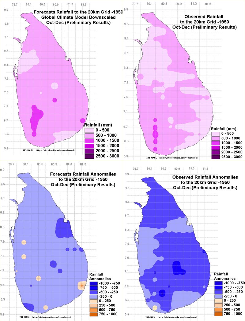 Downscaling October-December Seasonal Climate Forecasts over Sri Lanka